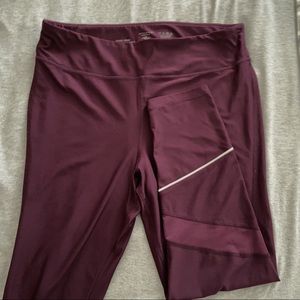 ATHLETIC WORKS PURPLE MESH LEGGINGS WITH POCKETS AT BACK AND REFLECTIVE …